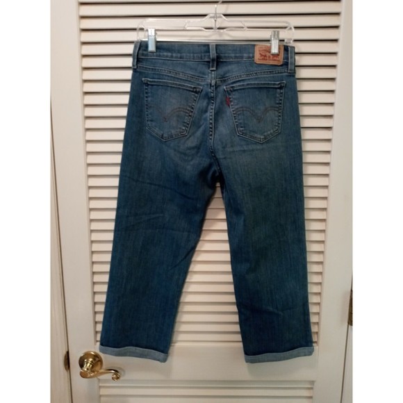 Levi's Capri Jeans Size 27 Cuffed Levis Stretch Capris Inseam 21.5" Red Tab - Picture 7 of 12
